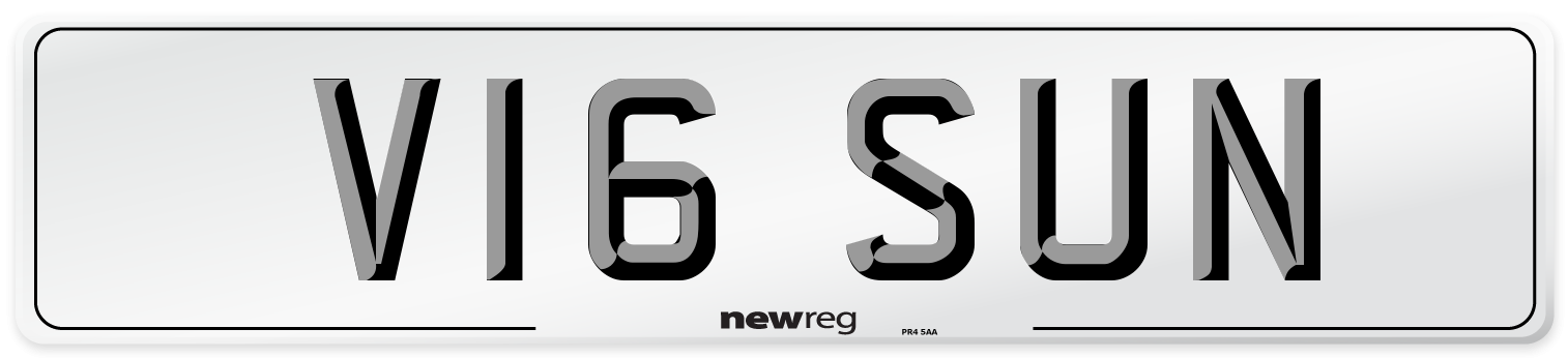V16 SUN Number Plate from New Reg